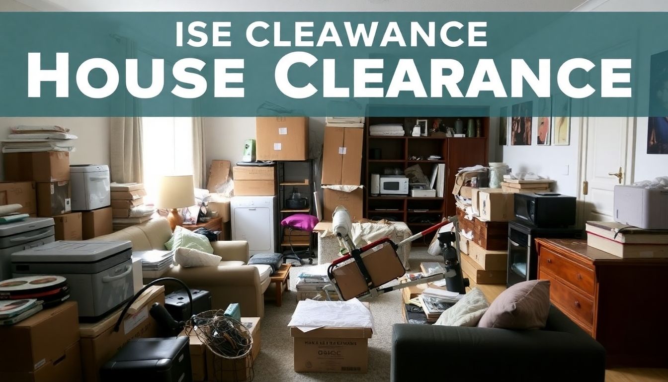 Cluttered room with items for house clearance.