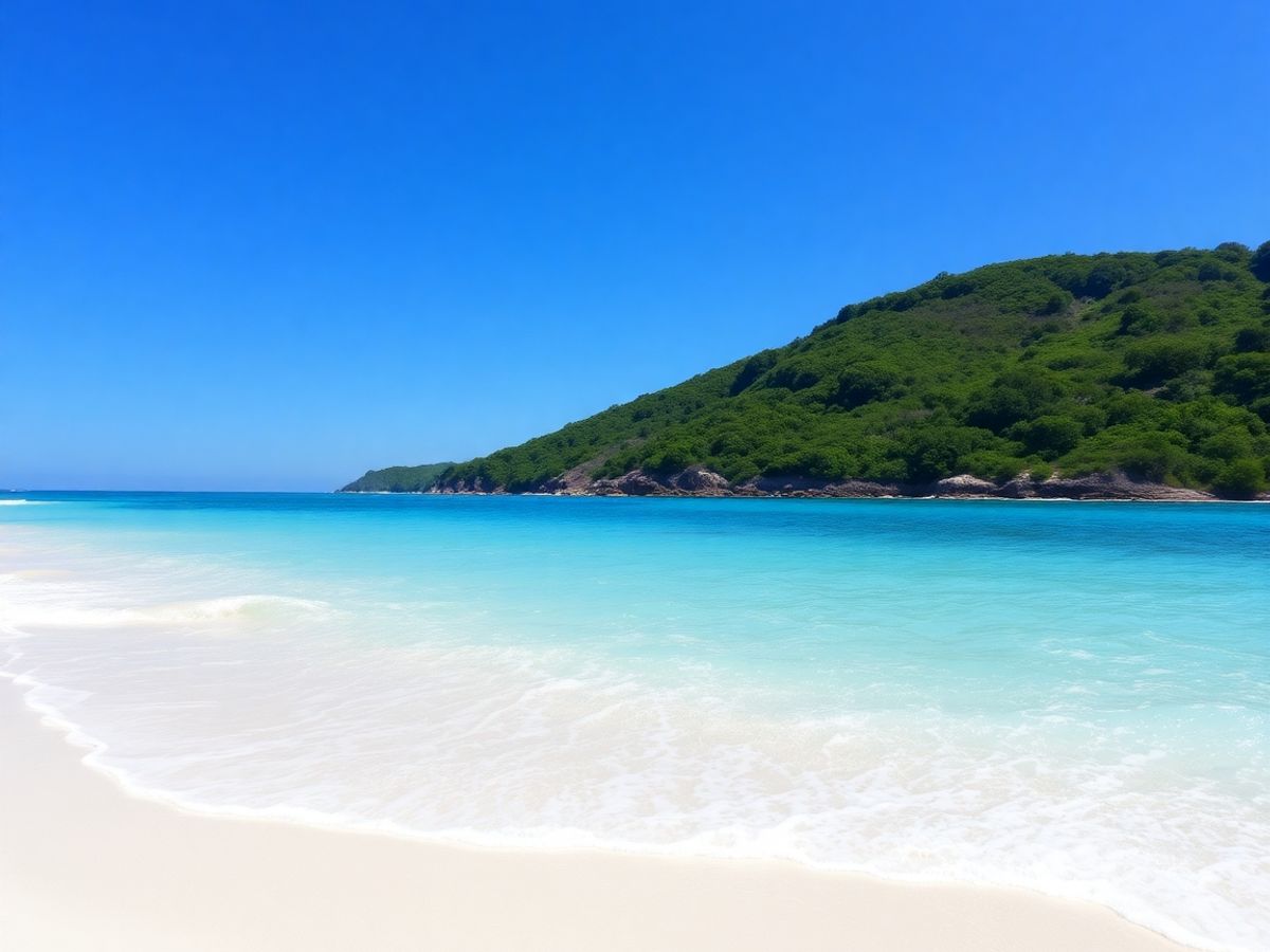Praia de Sotogrande com águas azuis claras e areia dourada.