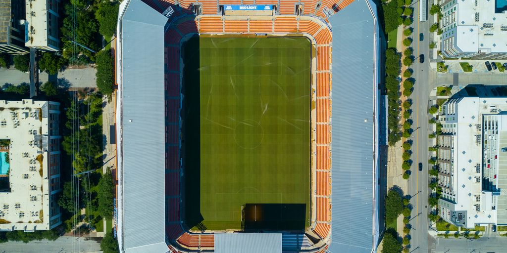 aerial photography of sports stadium