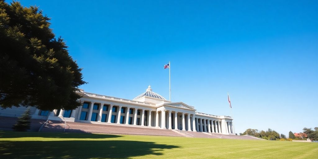 Australian Parliament building exterior.