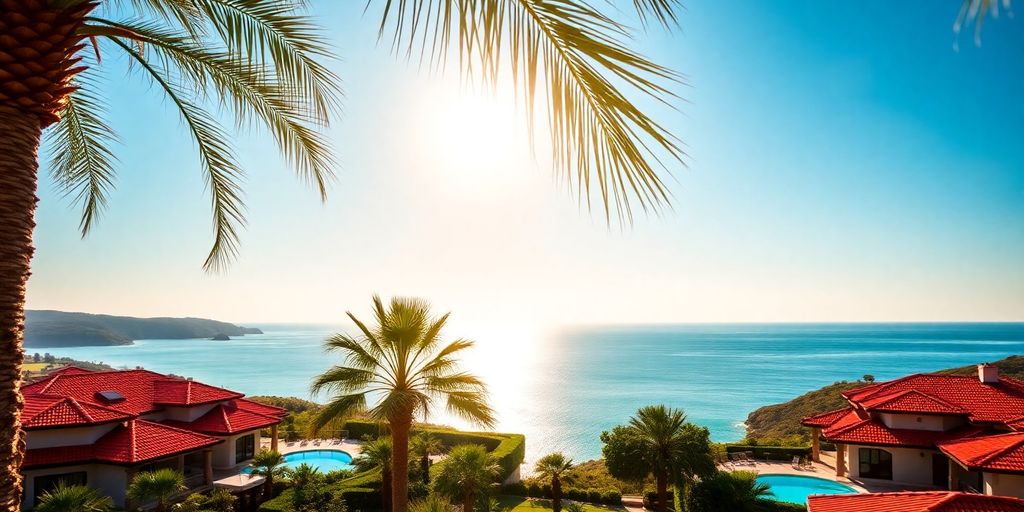 Phuket villas and palm trees