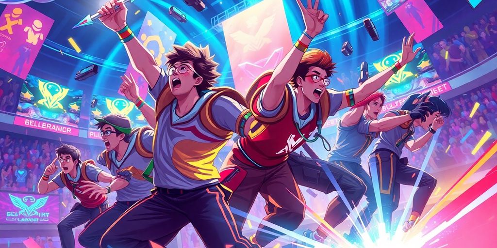 Dynamic esports players in action.