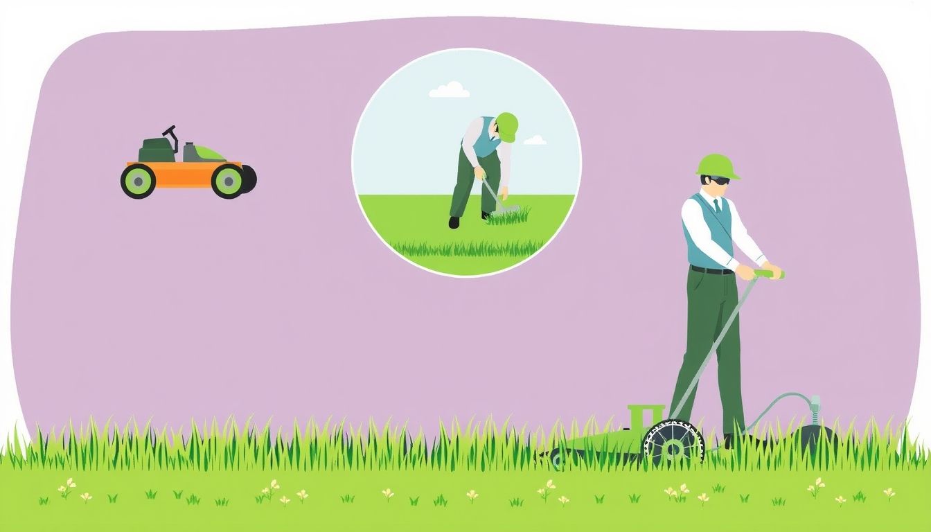 Various grass cutting services illustrated