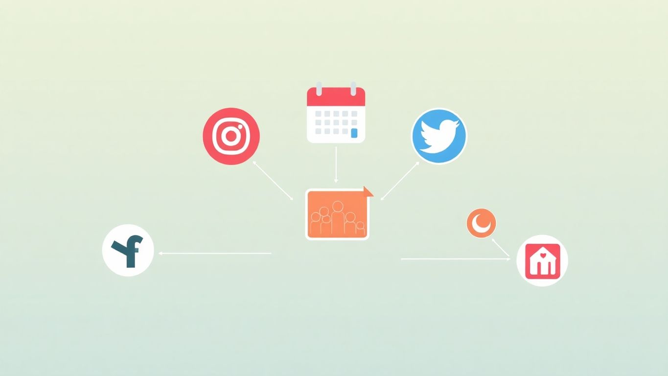 Moderne illustrasjon av sosiale medier og kalender.