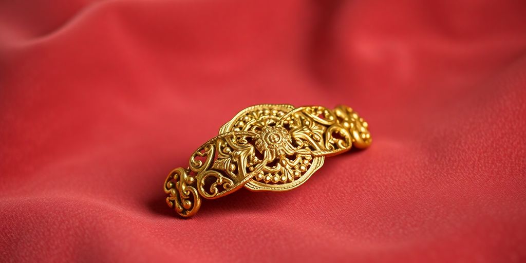Bijou en or sur un fond en velours.
