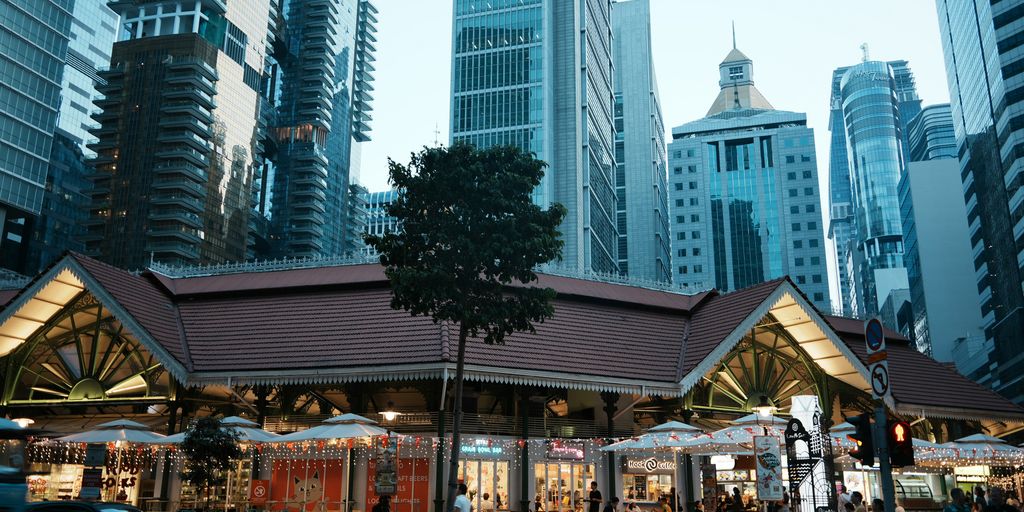 a city with tall buildings in the background