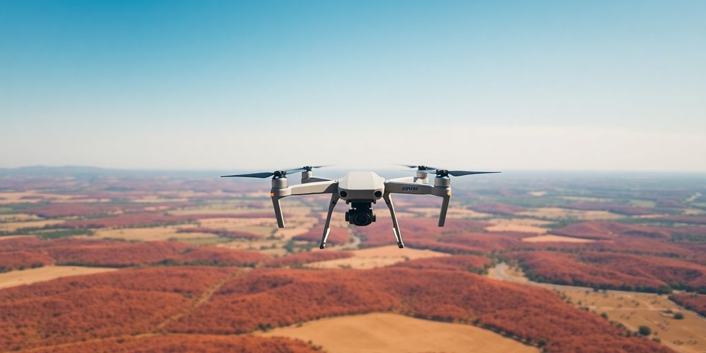 Drone DJI filmant un paysage naturel époustouflant.