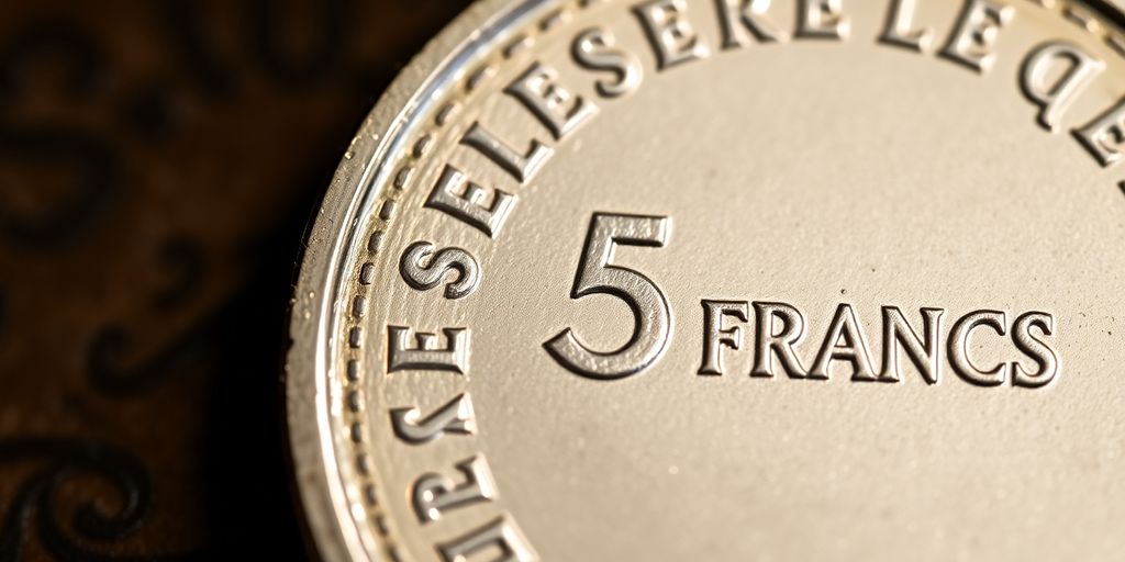 Pièce de 5 francs Semeuse en argent.