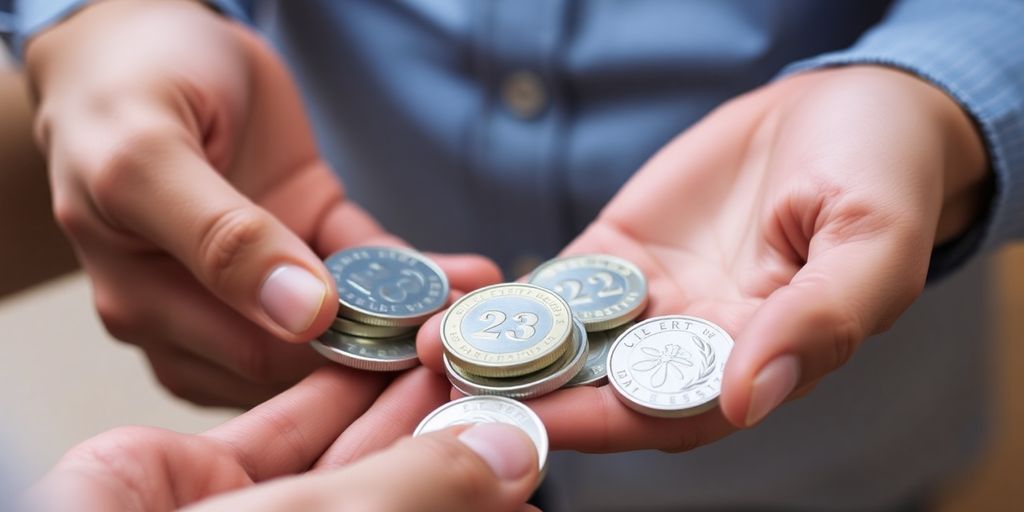 Échange de pièces d'argent dans un cadre participatif.