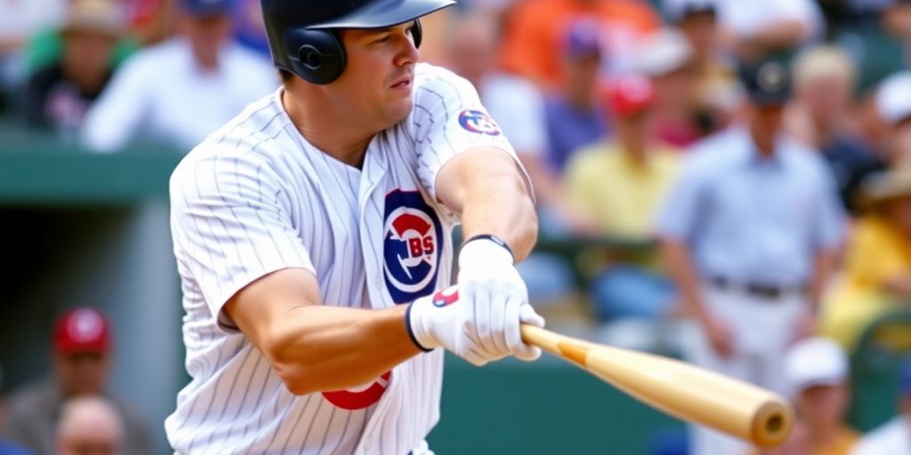 Ryne Sandberg swinging a baseball bat.