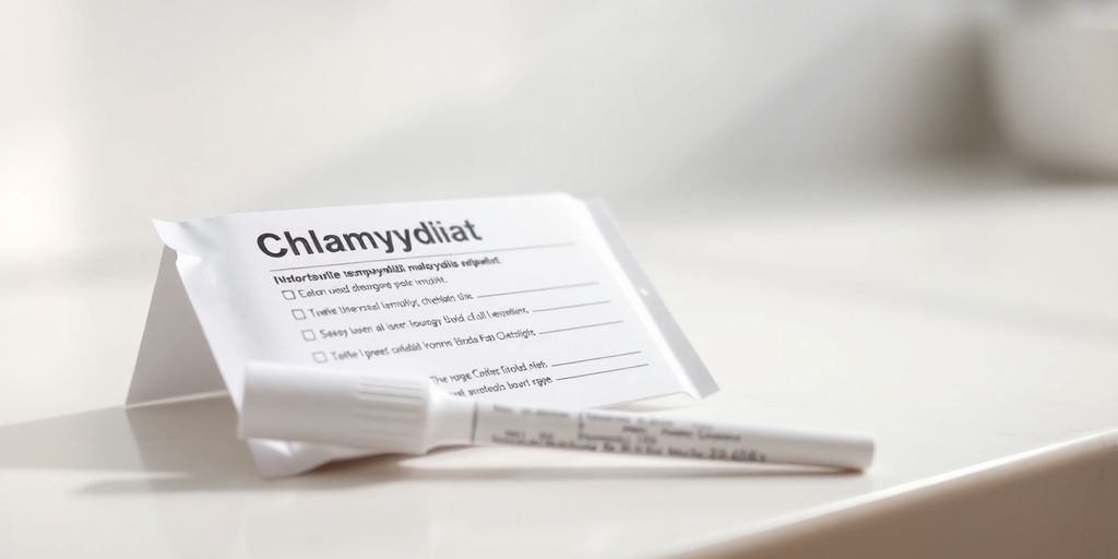 Chlamydia test kit on a counter
