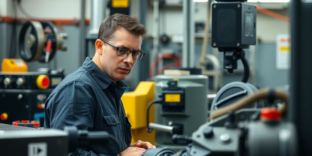 Illustrative image of a machine operator in action.