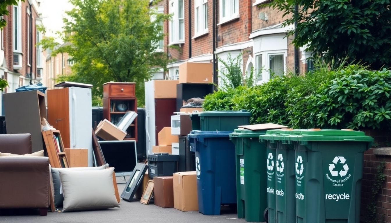 House clearance scene with eco-friendly disposal in London.