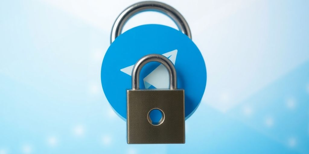 Telegram app icon with a lock.