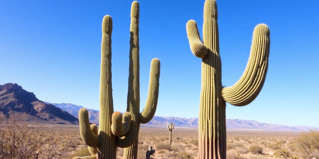 Cactus Pachycereus pringlei en desierto de Baja California.