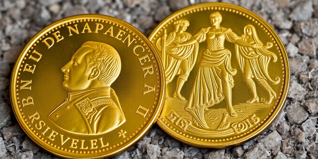 Détails des pièces Napoléon en or français et italien.