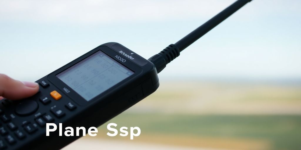 Scanner displaying aircraft frequencies.