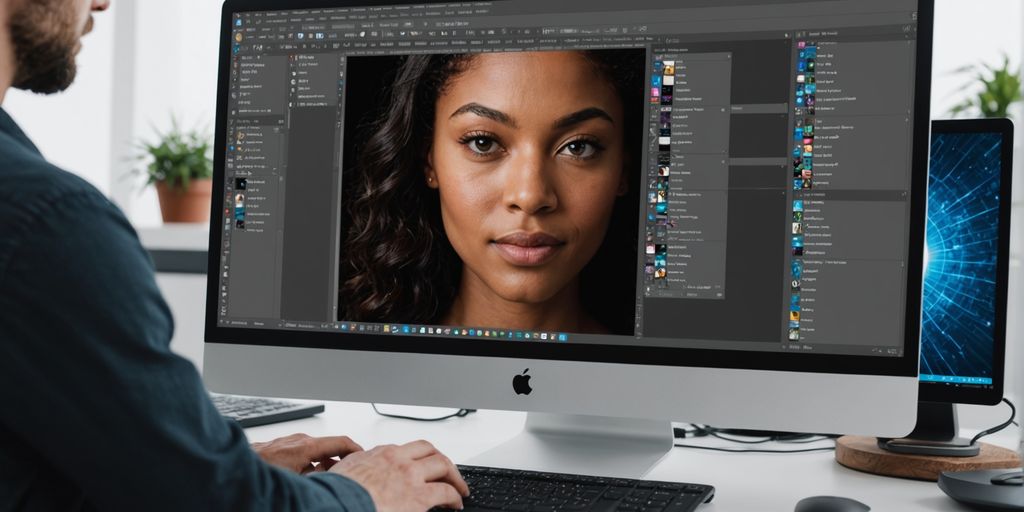 Designer using Photoshop 2024 selection tools