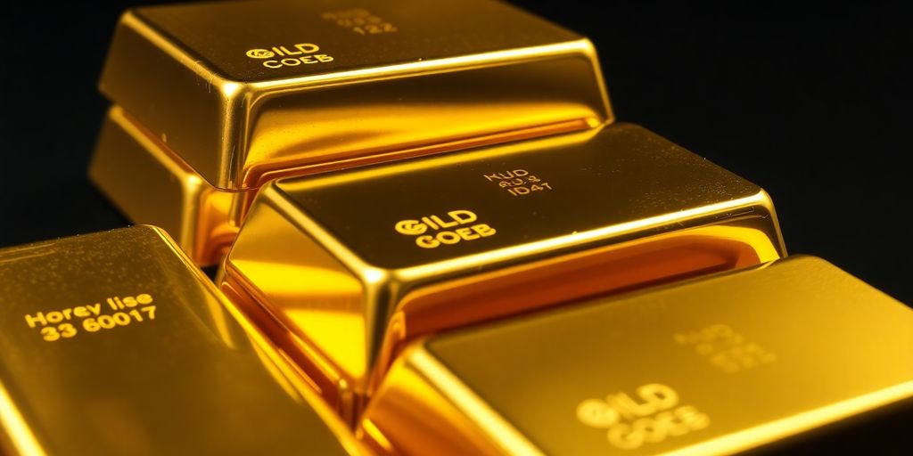 Lingots d'or brillants empilés dans un coffre