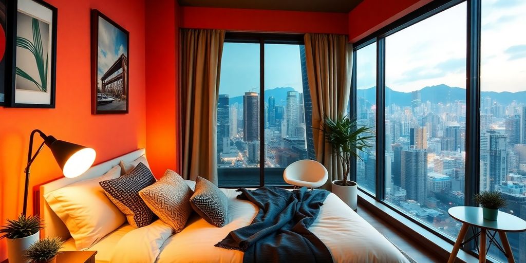 Cozy Airbnb rental with city view in Hong Kong.
