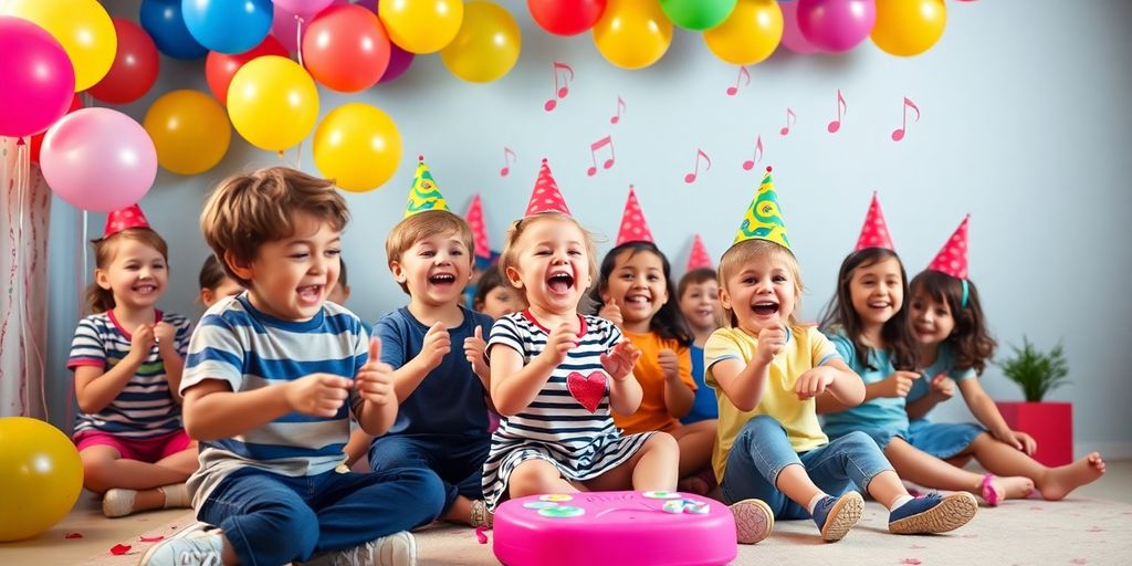 Children playing Musical Bumps at a birthday party.