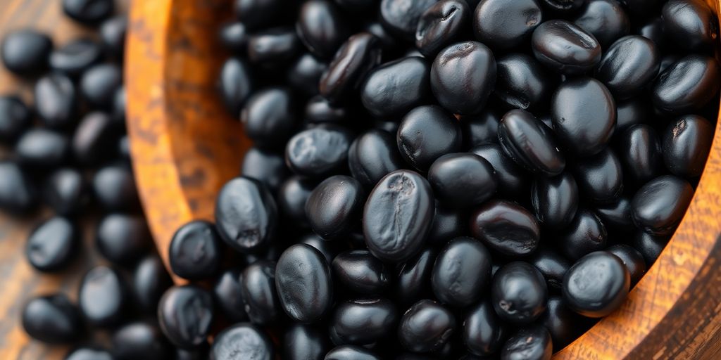 Bowl of shiny black beans