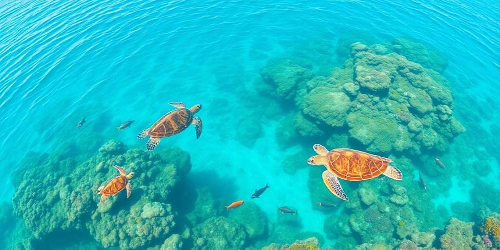 Vibrant coral reef with diverse marine life.