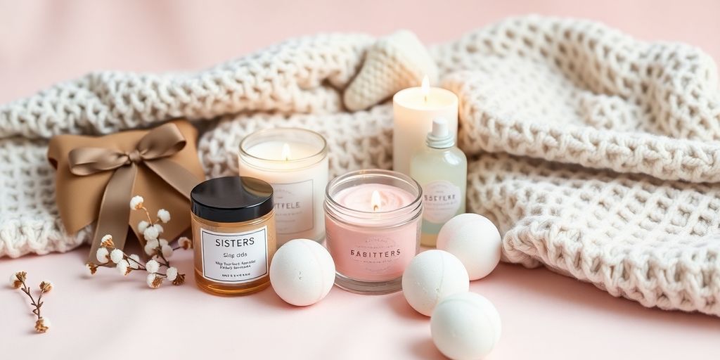 Self-care gift set for sister's birthday relaxation.