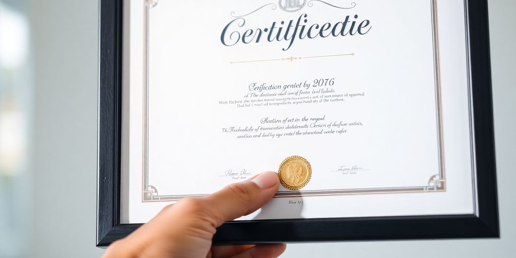 Certifications document. Illustrative.