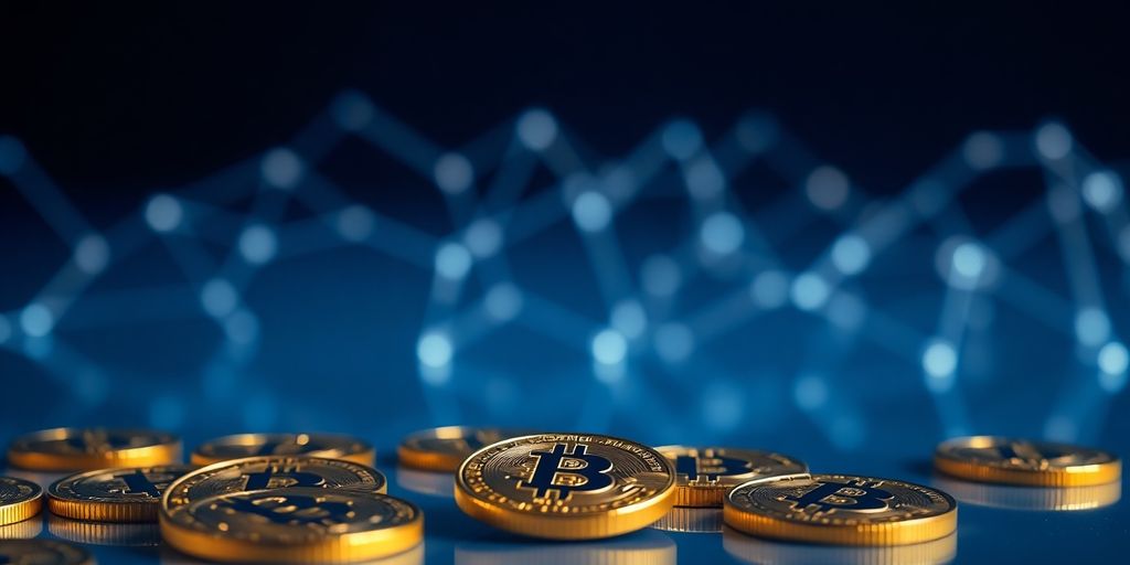 Bitcoin coins and network lines