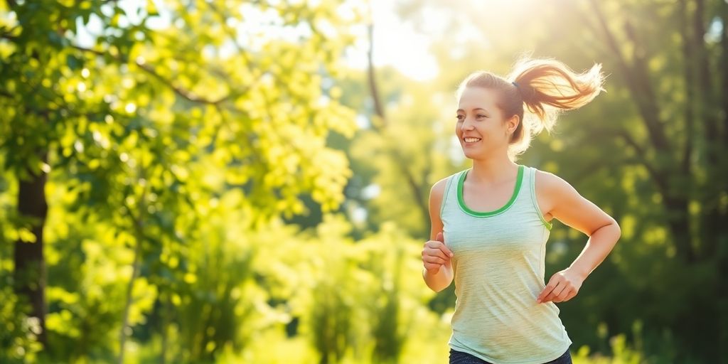 Person jogging outdoors to promote healthy blood sugar levels.