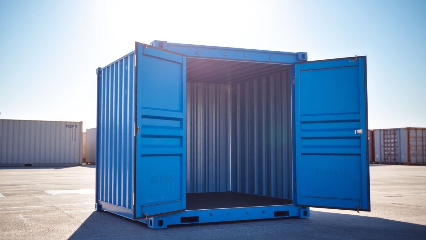 Container, pristine condition, open, sunlit