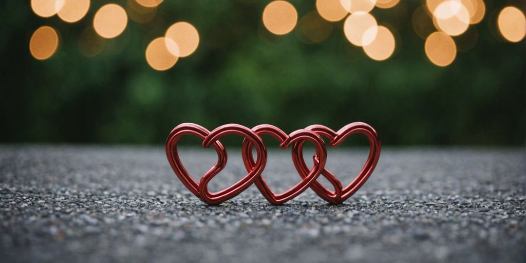 Three hearts intertwined representing polyamorous relationships.