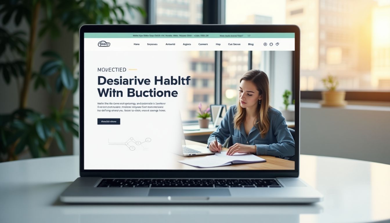 Attractive website on a laptop screen with clean design.