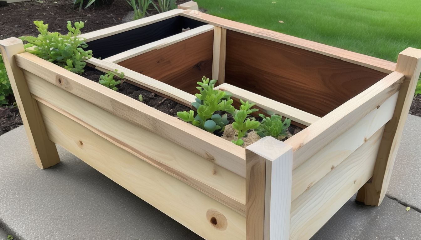 beginner woodworking project with DIY wooden planter box