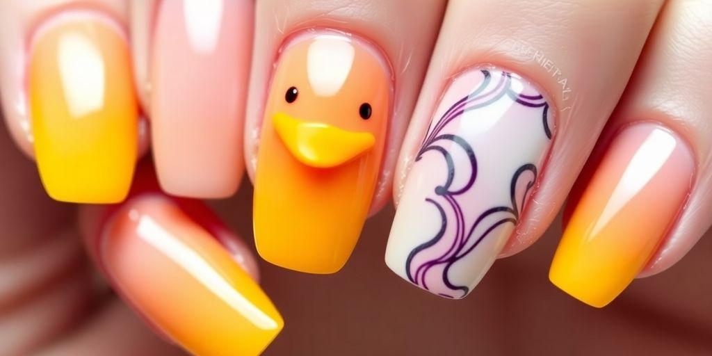 Unhas Duck Nails em cores vibrantes e design moderno.