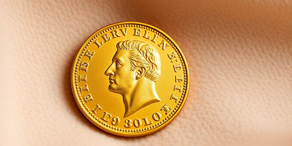 Monnaie Napoléon en or avec un design détaillé.