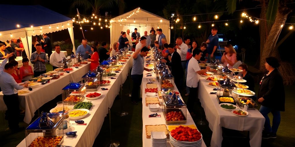 บรรยากาศการจัดเลี้ยงอาหารนอกสถานที่