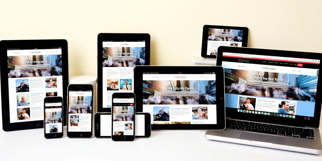 Diverse devices displaying a website.