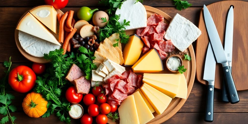 Gourmet food spread for fathers who love cooking.