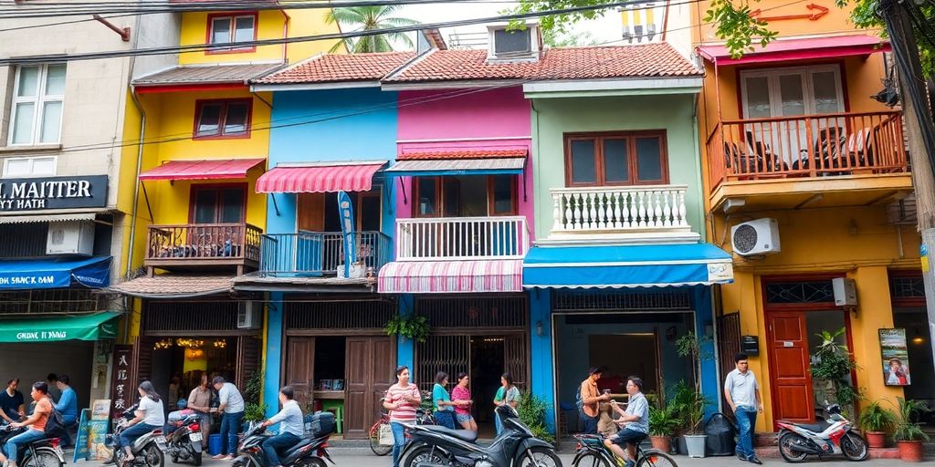 Short-term rental properties in Ho Chi Minh City street.