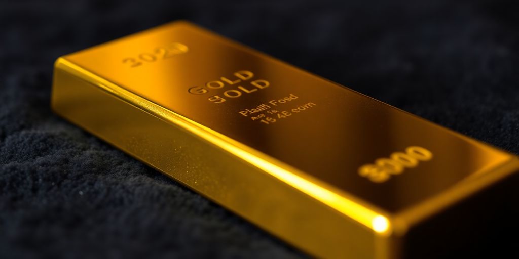 Barre d'or sur un fond sombre et luxueux.