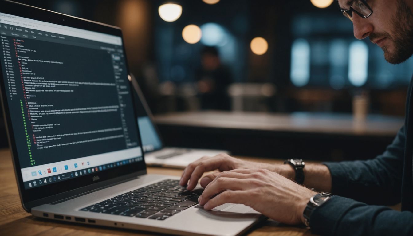 Laptop screen showing GitHub file download process