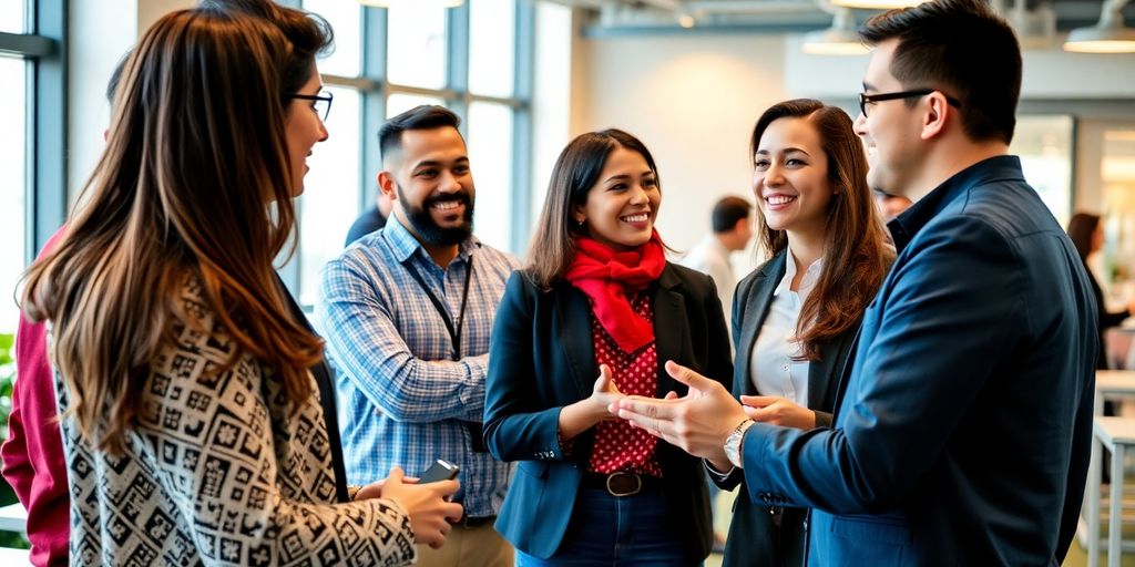 Emprendedores hispanos conectando en Canadá.