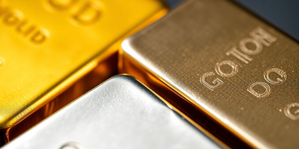 Barres de palladium et d'or côte à côte.