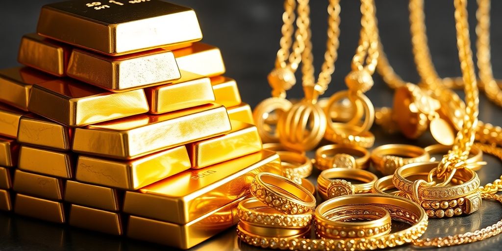 Lingots et bijoux en or