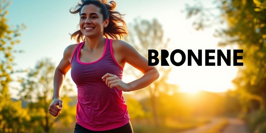 Person running outdoors, exuding energy and determination.