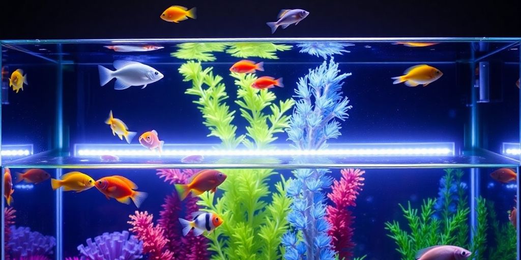 配有Fluval Eco Bright LED灯带的水族箱。