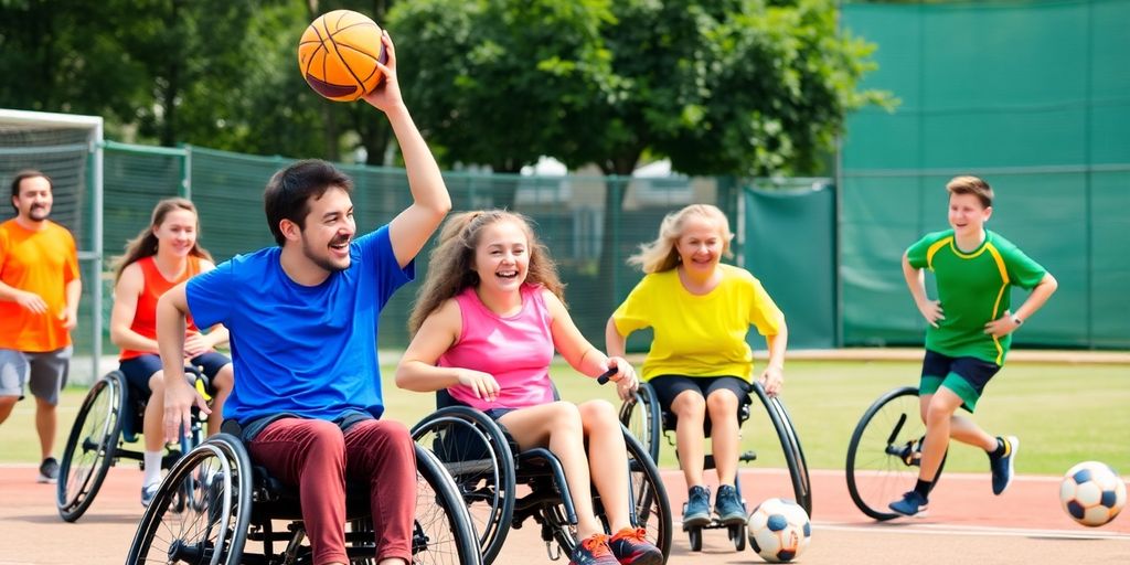 Menschen mit Polyneuropathie beim Teamsport.