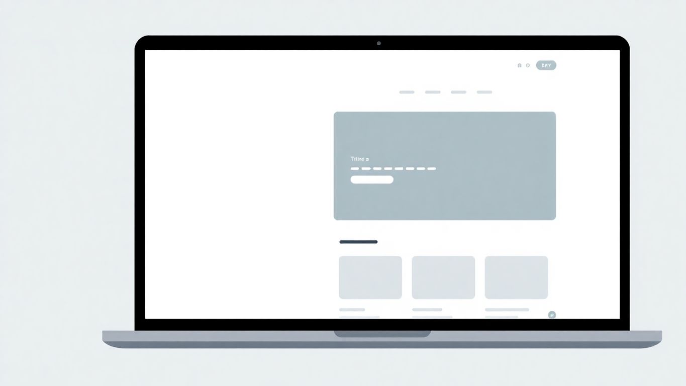 Illustrasjon av en enkel brukergrensesnitt på laptop.